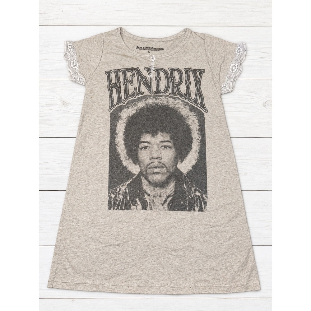 Jimi Hendrix Upcycled Girls Lace Dress Classic Rock Boho OOAK Size 10/12